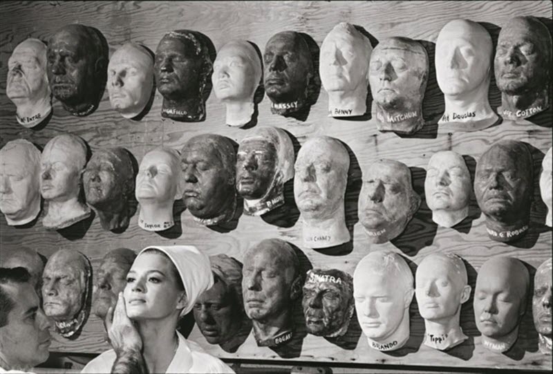 Máscaras faciales de actores sobre las que Bud Westmore elaborada prótesis a la medida de cada uno Máscaras faciales de actores sobre las que Bud Westmore elaborada prótesis a la medida de cada uno