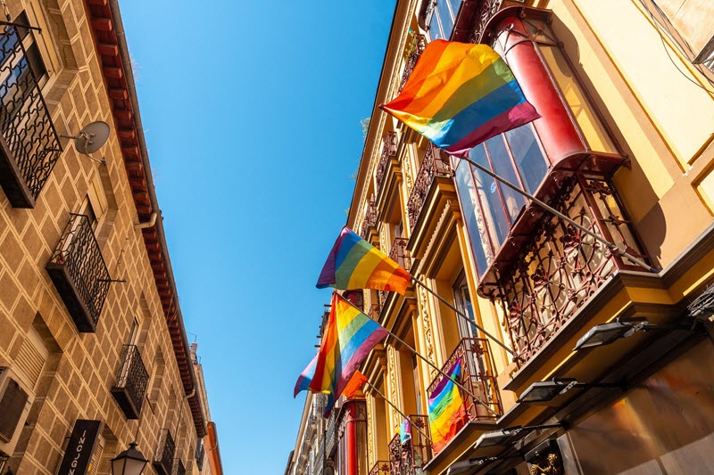 Barrio de Chueca durante la celebración del Día Internacional de Orgullo LGBT